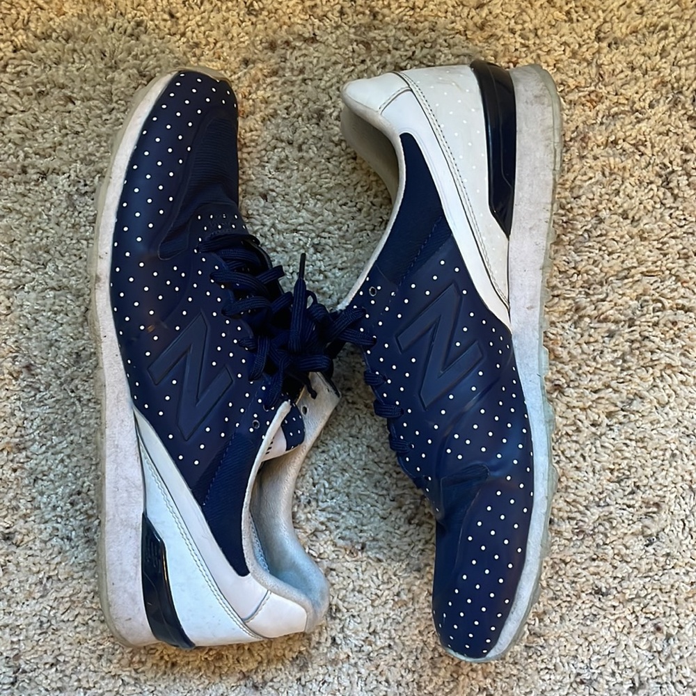 New Balance 696 navy polka dot sneakers